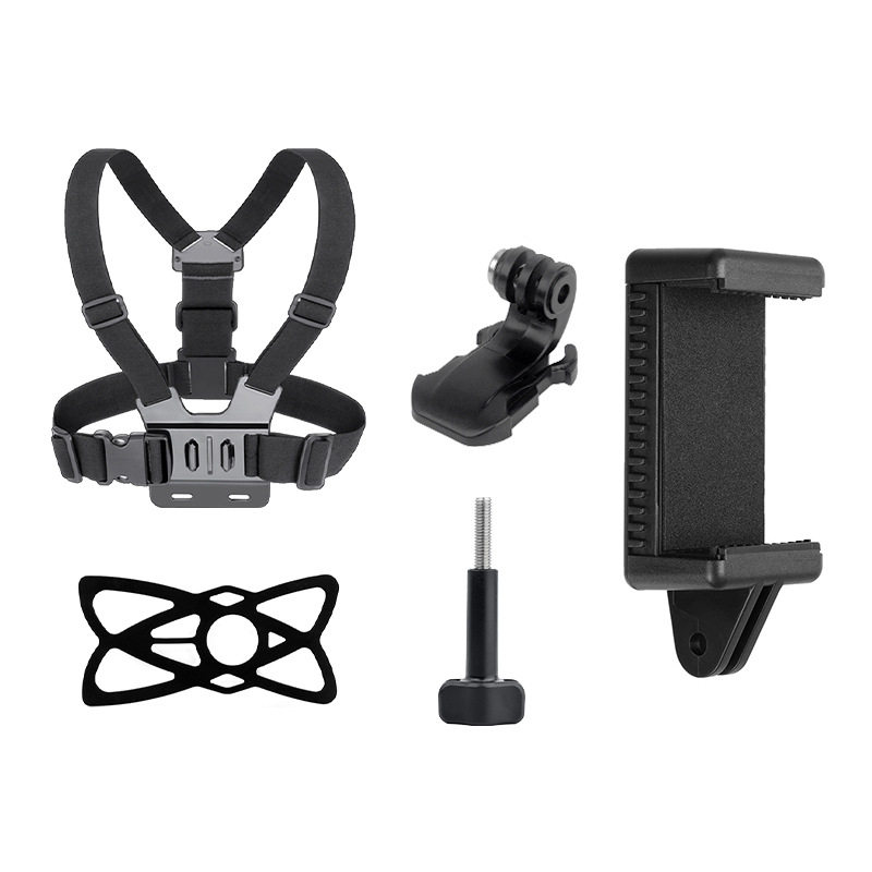 适用Gopro/Insta360/大疆运动相机配件套装手机夹保护套双肩胸带