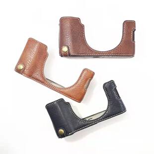 适用于富士 X100V / X100F荔枝纹皮套相机底座半边保护壳免拆电池