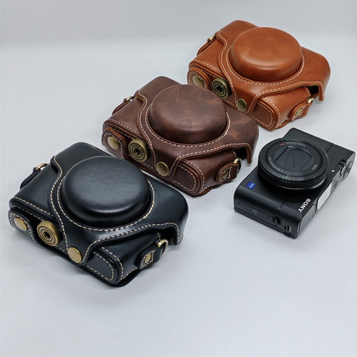 适用于索尼 RX100 (M1-7代) 相机全包保护壳  M1-7复古底座带肩带