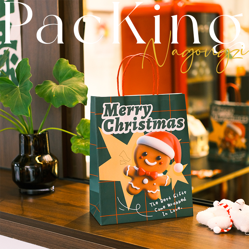 饼干超人圣诞礼物包装派对卡通纸袋苹果平安夜礼物圣诞礼物手提袋