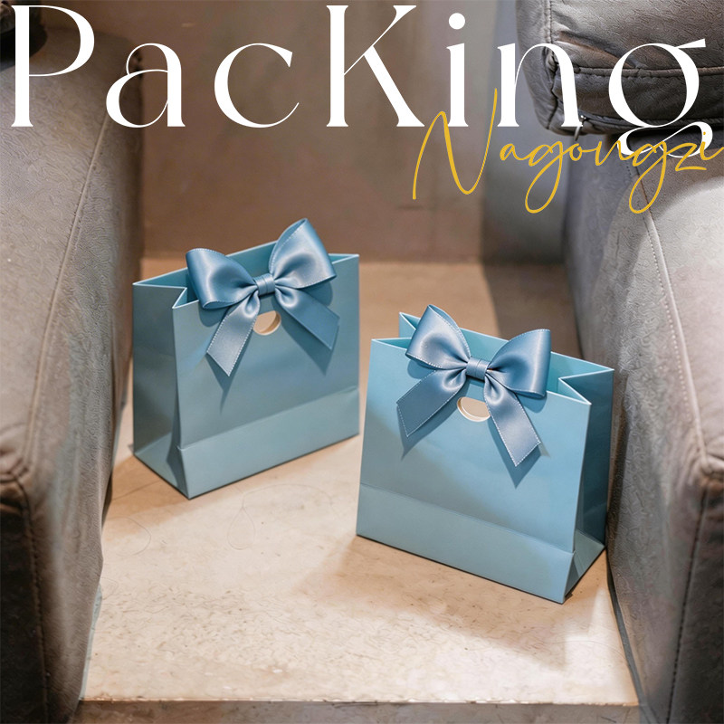 高端婚礼喜糖纸袋现货彩色蝴蝶结礼品袋白卡纸首饰袋喜糖袋logo