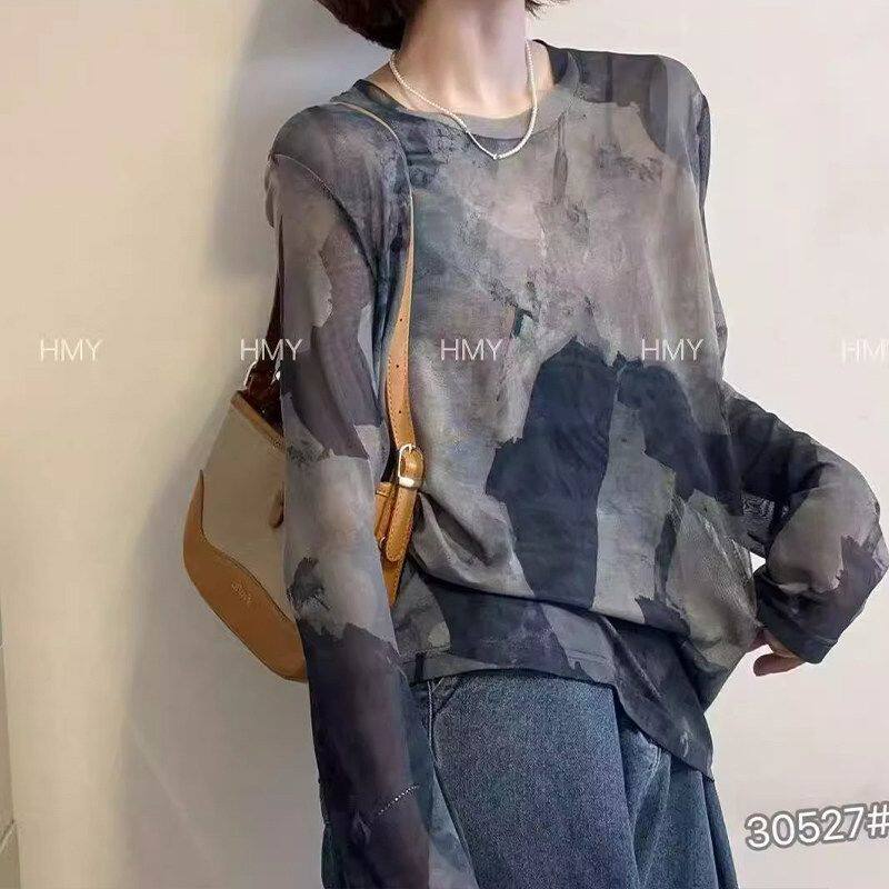 百搭宽松防晒长袖T恤女