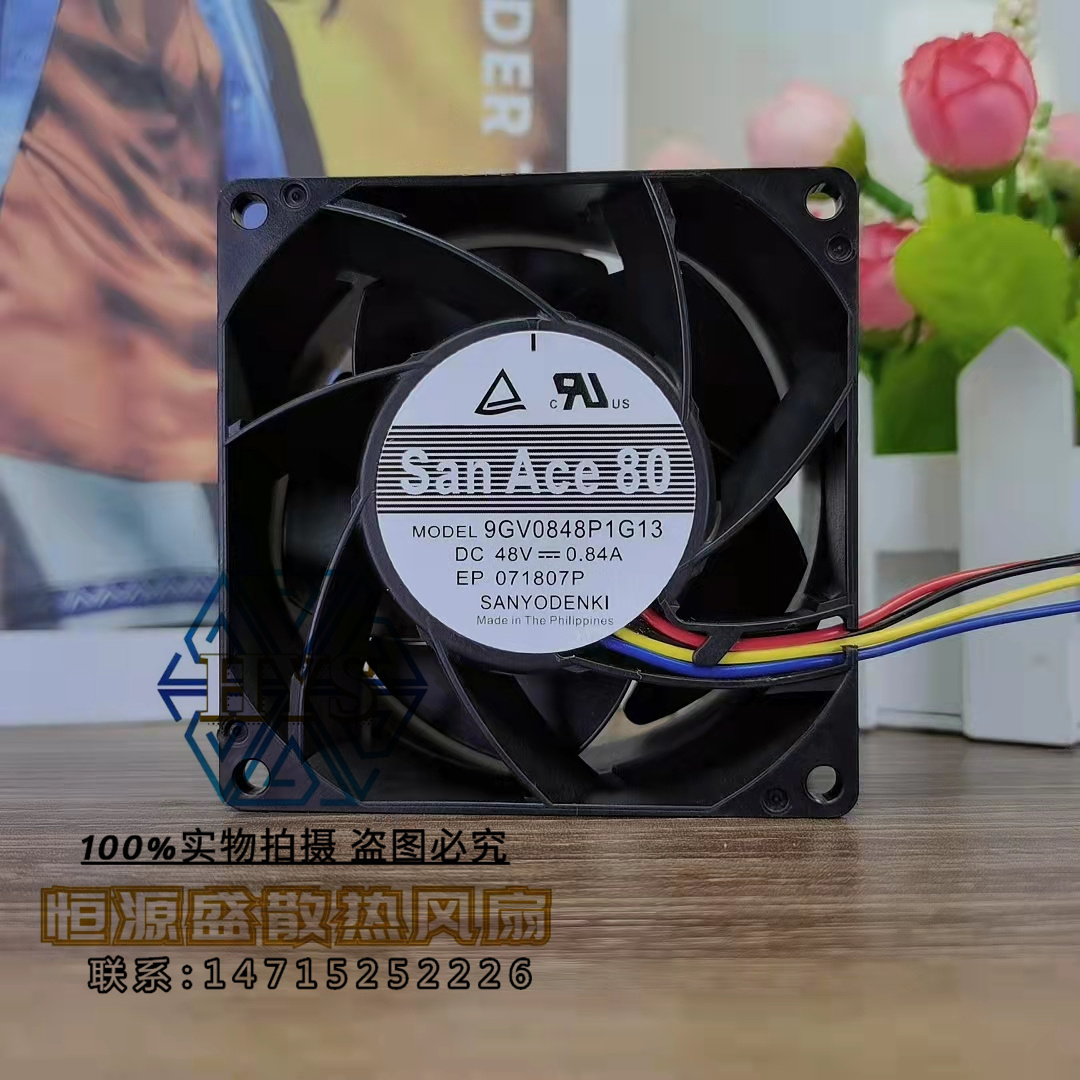 全新三洋 9GV0848P1G13 8038 48V 0.84A 4线 pwm温控调节高端风扇
