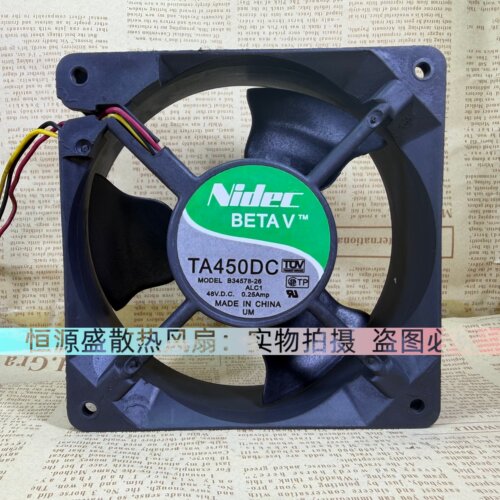 原装日本NIDEC TA450DC B34578-26G1  48V 0.25A 3线12CM轴流风扇