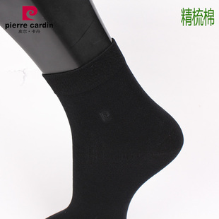 满5双 中厚秋冬款 皮尔卡丹商务男棉袜1374精梳棉65% 28cm 包邮