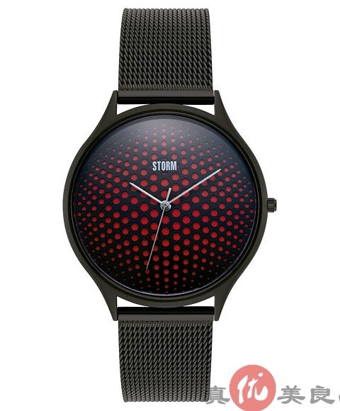 日本代购 STORM LONDON COBRA-X SLATE 黑红网面表盘潮人手表
