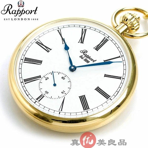 日本代购 rapport 英国制 男款英伦复古商务手动机械独立小秒怀表
