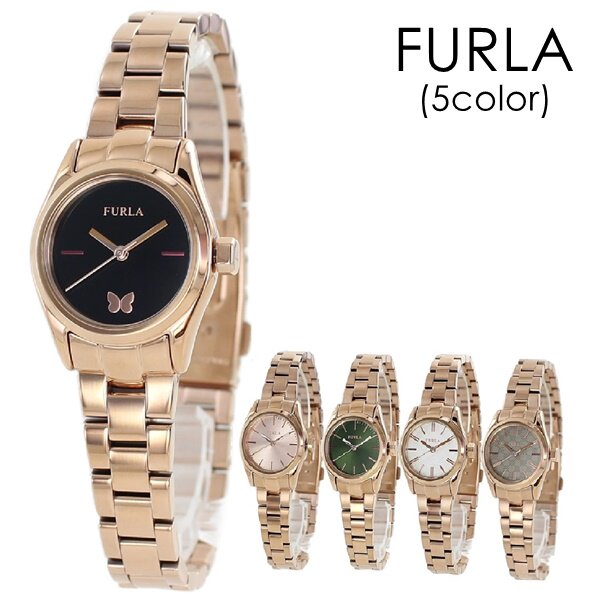日本代购 furla芙拉 女士优雅小表盘简约商务休闲玫瑰金钢带手表