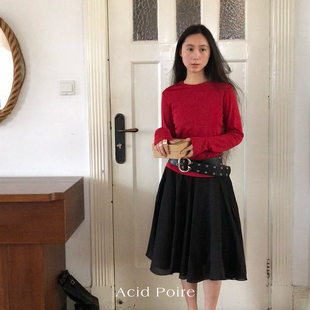 红色打底长袖 春夏2026新品 Poire Acid