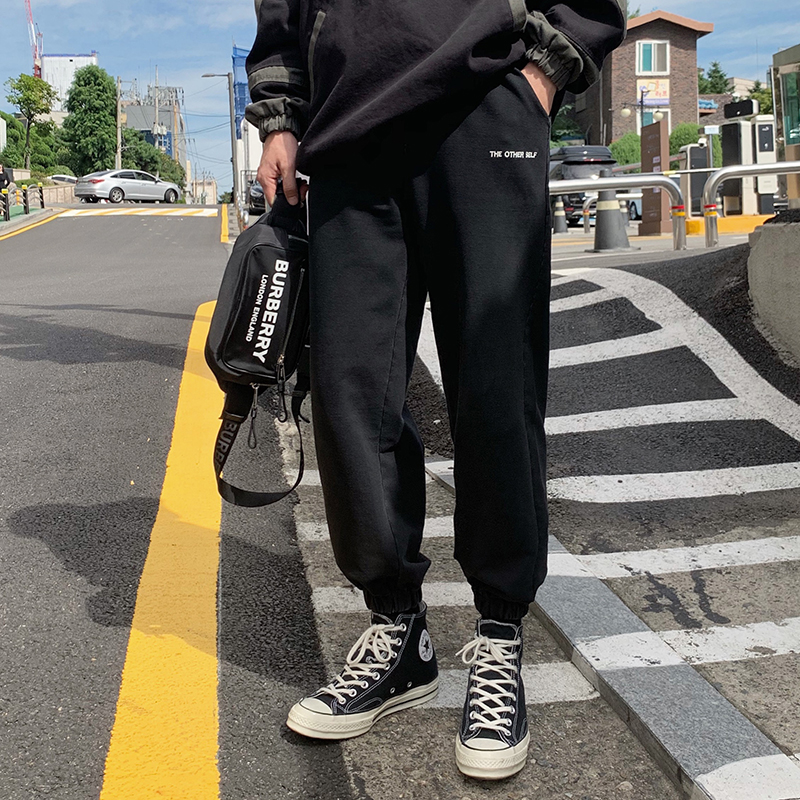 方寸先生黑色工装裤男秋装新款抽绳束脚裤韩版宽松直筒休闲裤潮男11月06日最新优惠