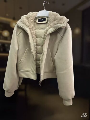 PLNH2025冬季新款时尚减龄宽松显瘦大翻领毛领保暖羽绒服外套女潮