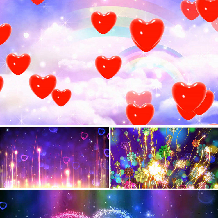 恋爱SSR配乐成品led大屏幕动态视频素材温馨浪漫爱情浪漫爱心背景