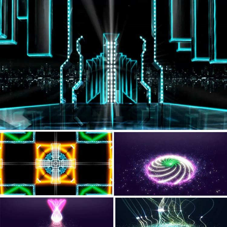 What配乐成品韩国舞曲动感舞台背景视频 led大屏幕视频年会开场