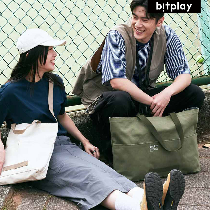 bitplay大托特包简约纯棉帆布包