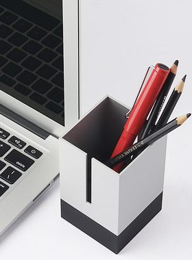 LOST CTRL白色设计铝合金笔筒家居办公用品收纳盒桌面收纳筒定制