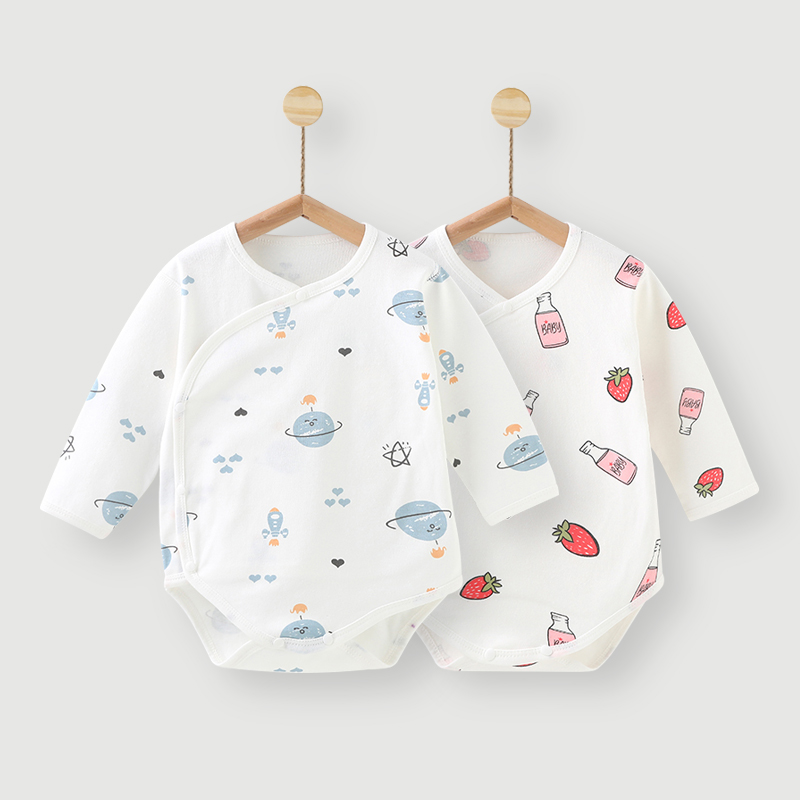 婴儿长袖包屁衣纯棉秋冬季