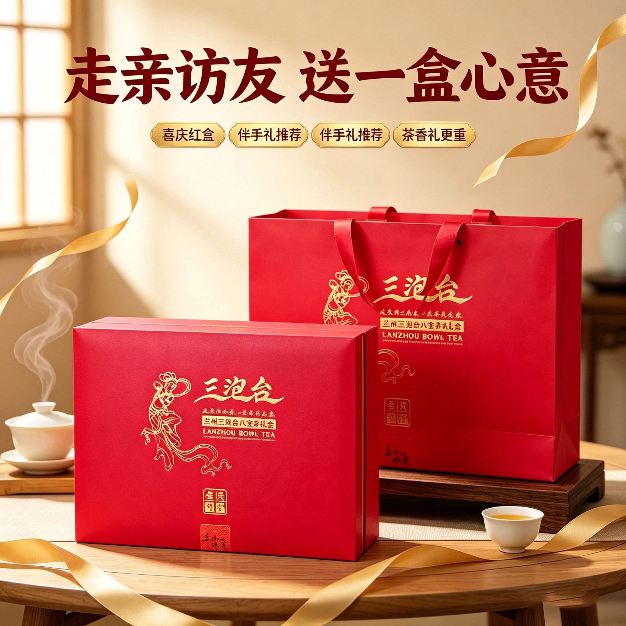 兰州三泡台八宝茶礼盒送长辈