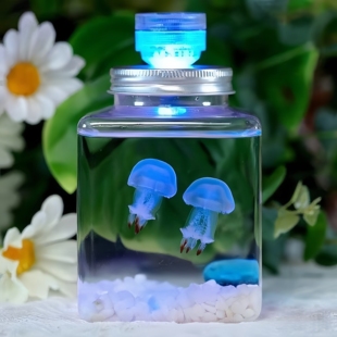 水母活物生日礼物发光水母杯水母饲料丰年虾小赤月水母养殖海盐水