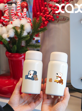 熊偶温盏轻奢小熊包包保温杯小众设计感小巧儿童卡通可爱情侣水杯