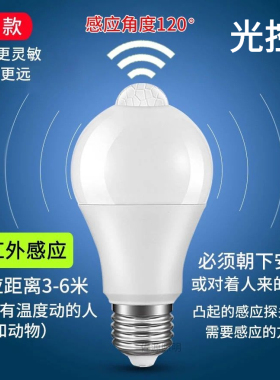 感应灯走廊灯塑包铝自动人体感应红外线楼道灯声光控节能智能LED