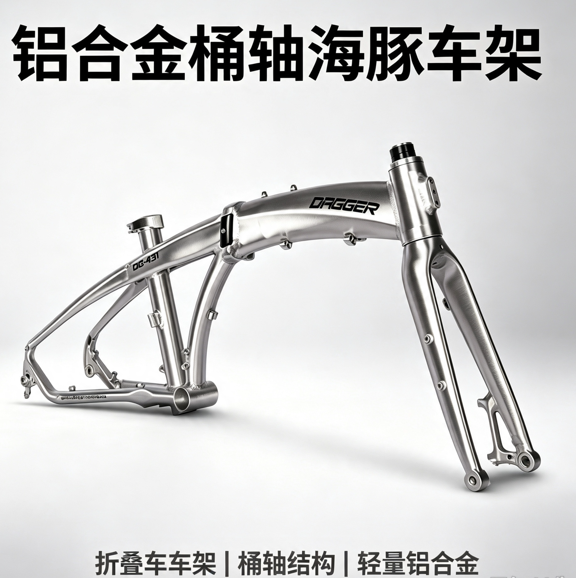 DAGGER折叠车车架20寸铝合金新款碟刹海豚车架组桶轴款