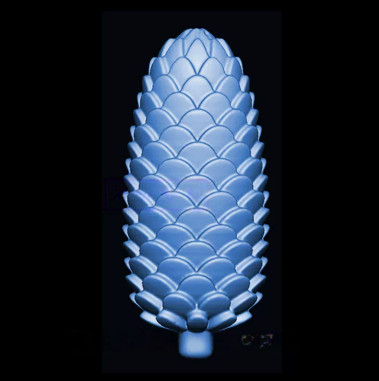 松树果子 三维立体图 圆雕图 模型 3D stl