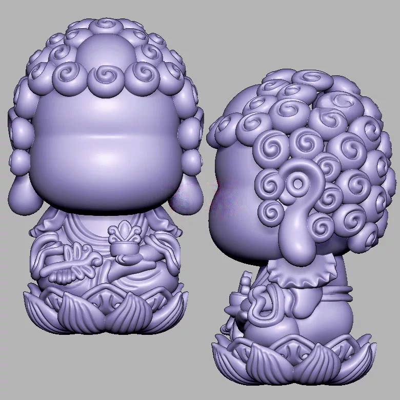坐莲花无相佛三维立体图圆雕图STL文件雕刻机3D模型3003