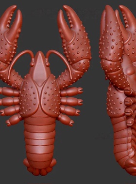 小龙虾海洋动物三维立体图圆雕图stl文件雕刻机3d模型4203