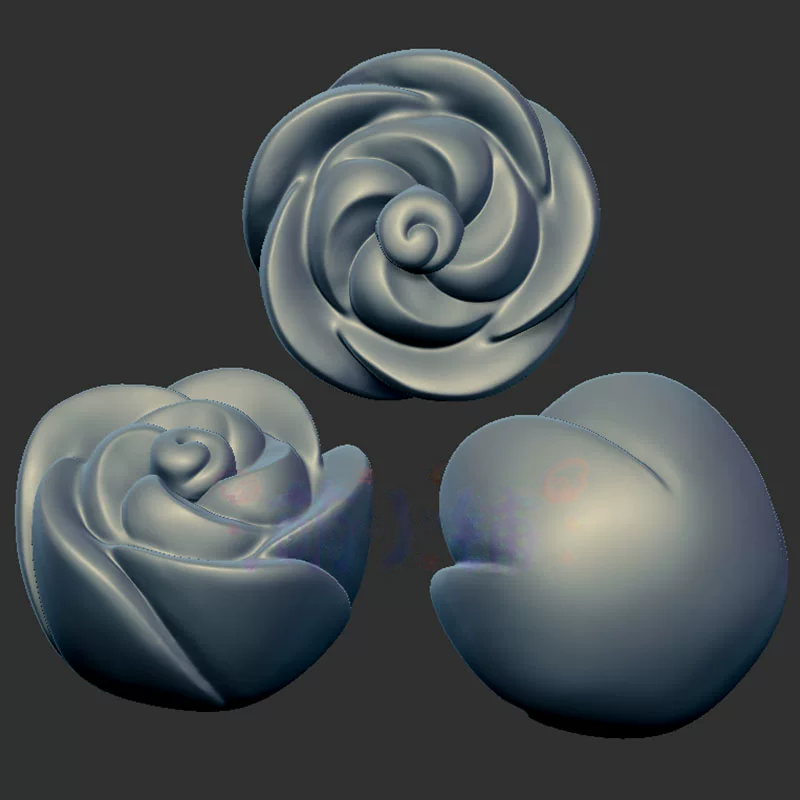 玫瑰花三维立体图圆雕图雕刻图纸stl文件花朵玫瑰雕刻3d模型1311