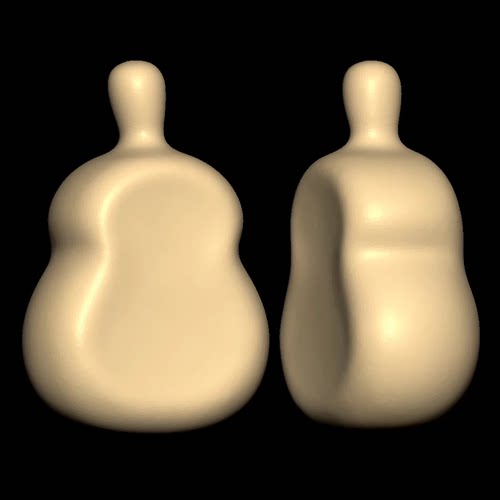 葫芦单面凹手把件三维立体图圆雕图纸stl文件雕刻机3d模型3693