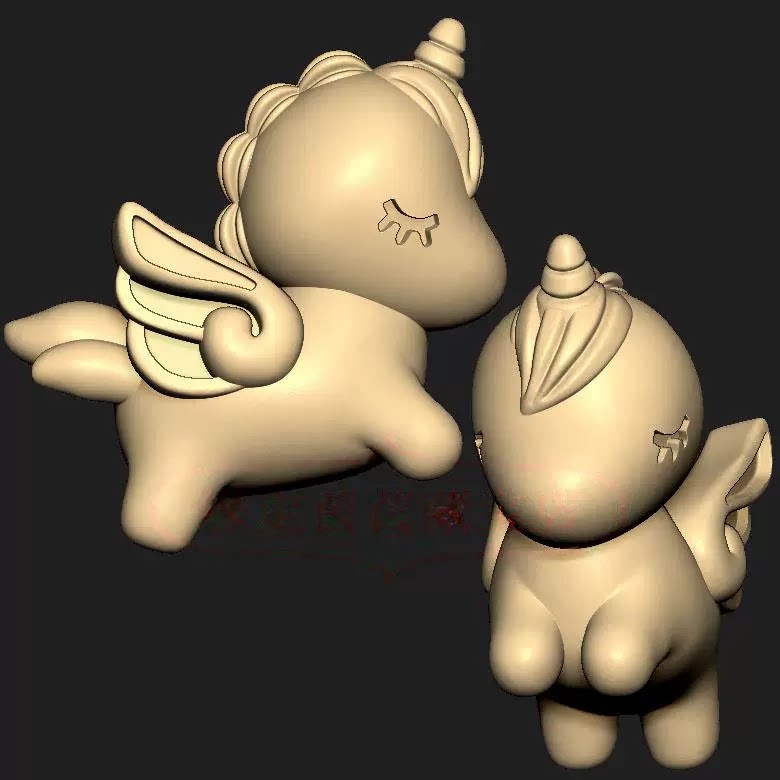 独角兽飞马三维立体图圆雕图STL文件雕刻机3D模型550