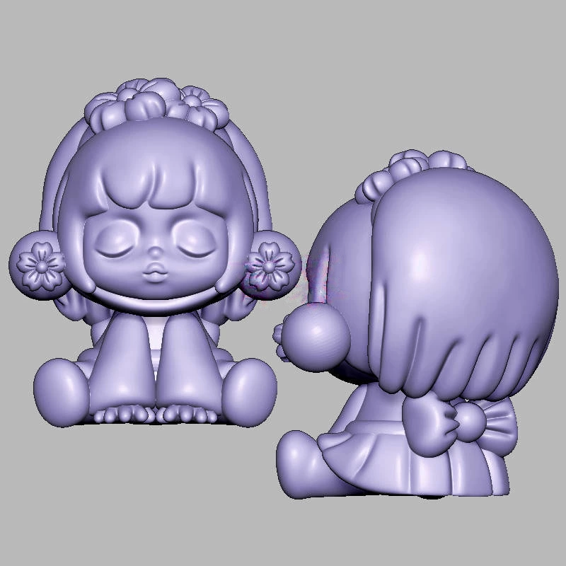 泡泡玛特三维立体图电脑圆雕雕刻图纸stl文件3d打印模型1550