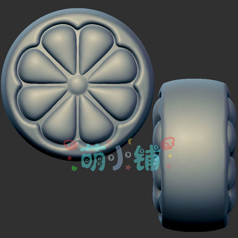水果柠檬片三维立体图3d打印stl文件圆雕图雕刻机3d模型2593