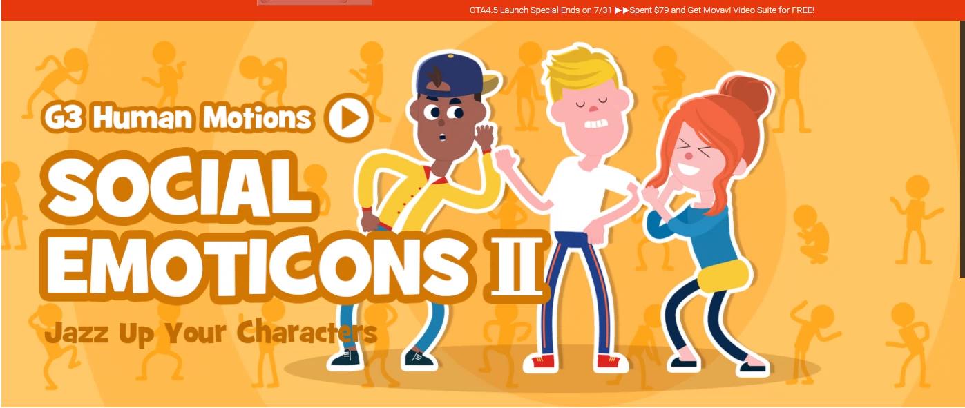 CTA素材资源，G3 人体动作 - 社交和表情 Ⅱ