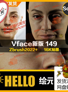 XYZ/Vface新版ZBrush写实高清扫描模型头16K皮肤贴图Narie149