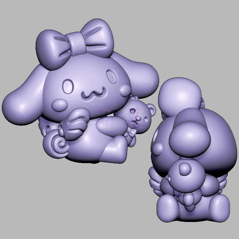 玉桂狗抱小熊三维立体图电脑圆雕雕刻图纸stl文件3d打印模型1452