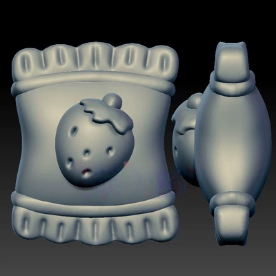 草莓糖果三维立体图圆雕图stl文件雕刻机3d模型1594
