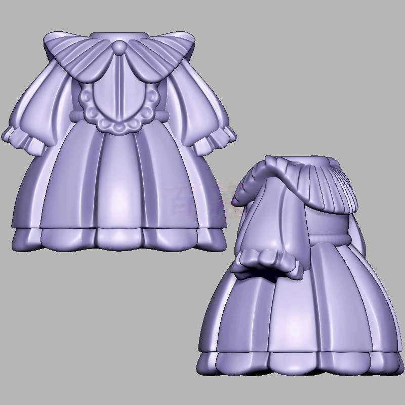 小裙子三维立体图电脑圆雕雕刻图纸stl文件3d打印模型1095