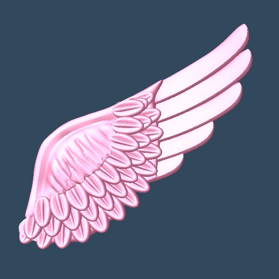 翅膀精雕图JDP单面STL圆雕图模型图玉雕图1033