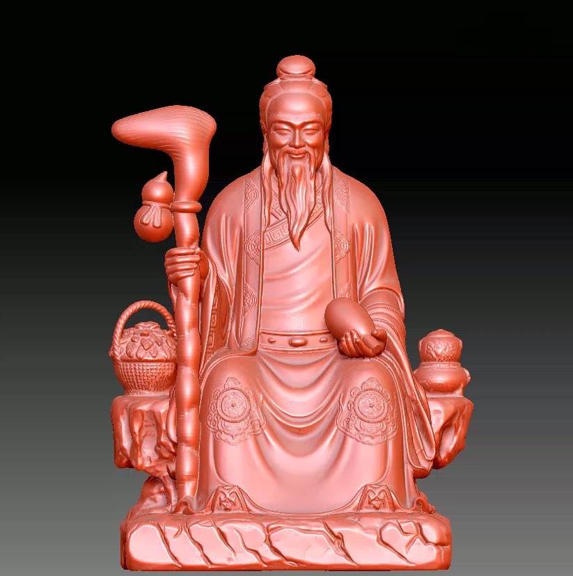 9431药王像菩萨神像医圣底座STL格式圆雕图三维精雕3D打印模型