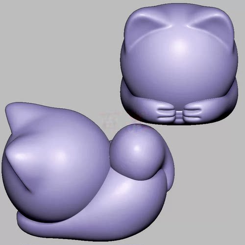 无相猫趴趴猫三维立体图圆雕图STL文件雕刻机3D模型396