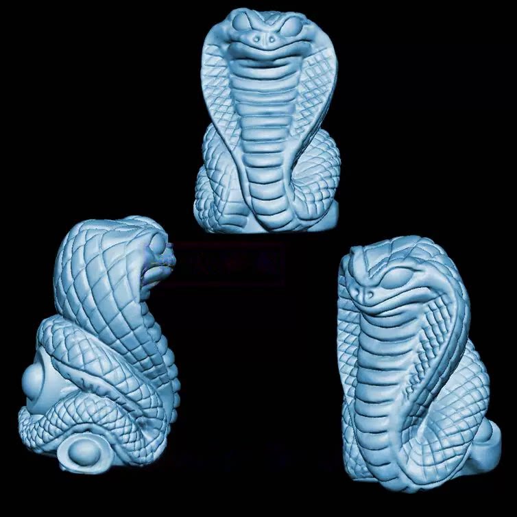 元宝蛇挂件把件圆雕图三维立体雕刻图stl文件3D模型数据