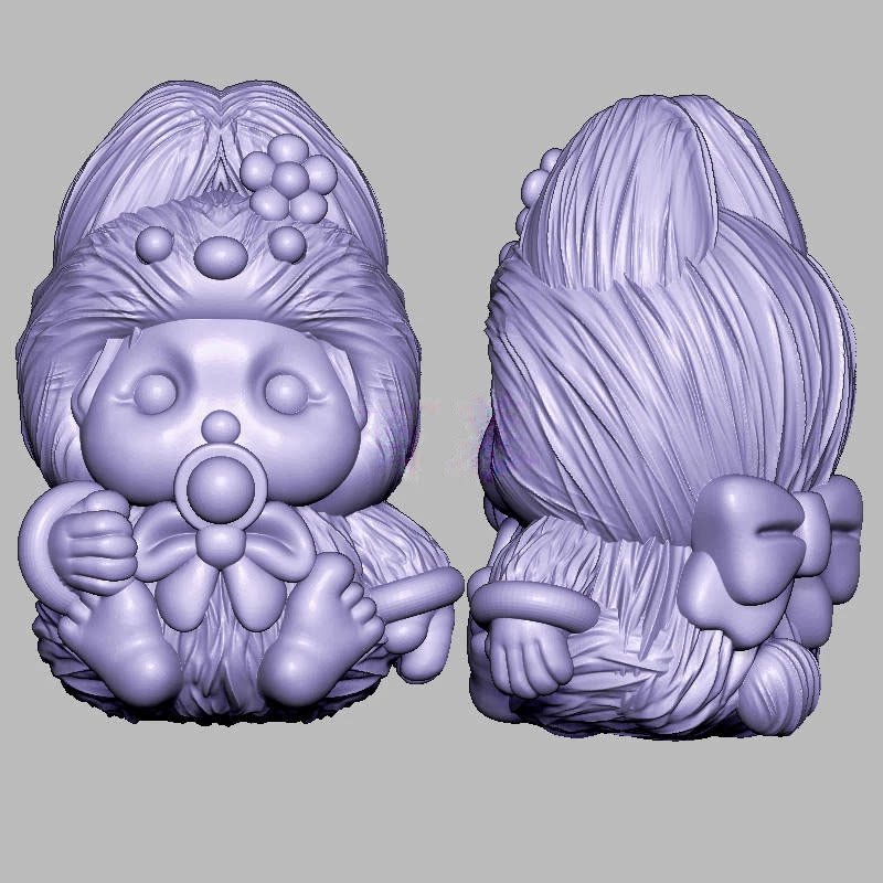 兔子蒙奇奇三维立体图电脑圆雕雕刻图纸stl文件3d打印模型2154