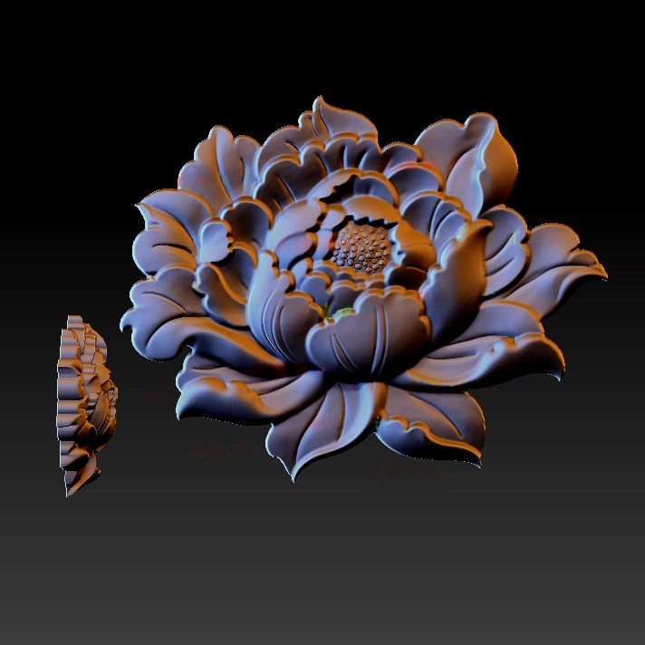 花 精雕图JDP 单面 STL模型图玉雕图3D打印1559