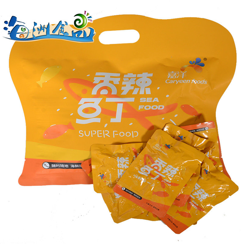 嘉洋山东威海特产海鲜海产鱼肉罐头口味香辣鱼丁200g开袋即食