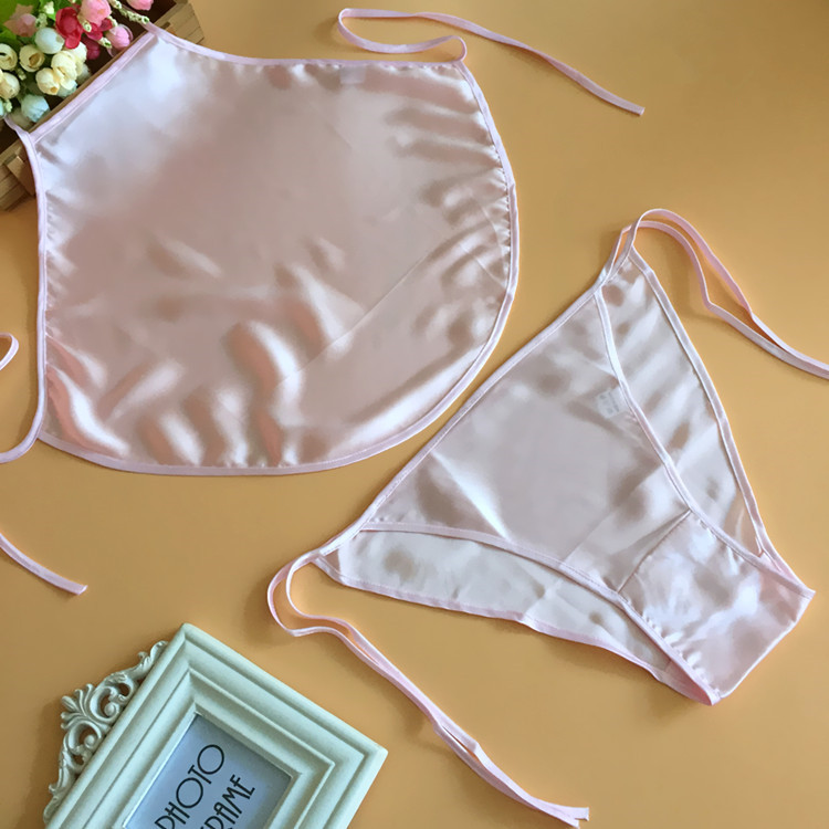 包邮 女士礼物桑蚕丝纯真丝女士内衣套装成人肚兜
