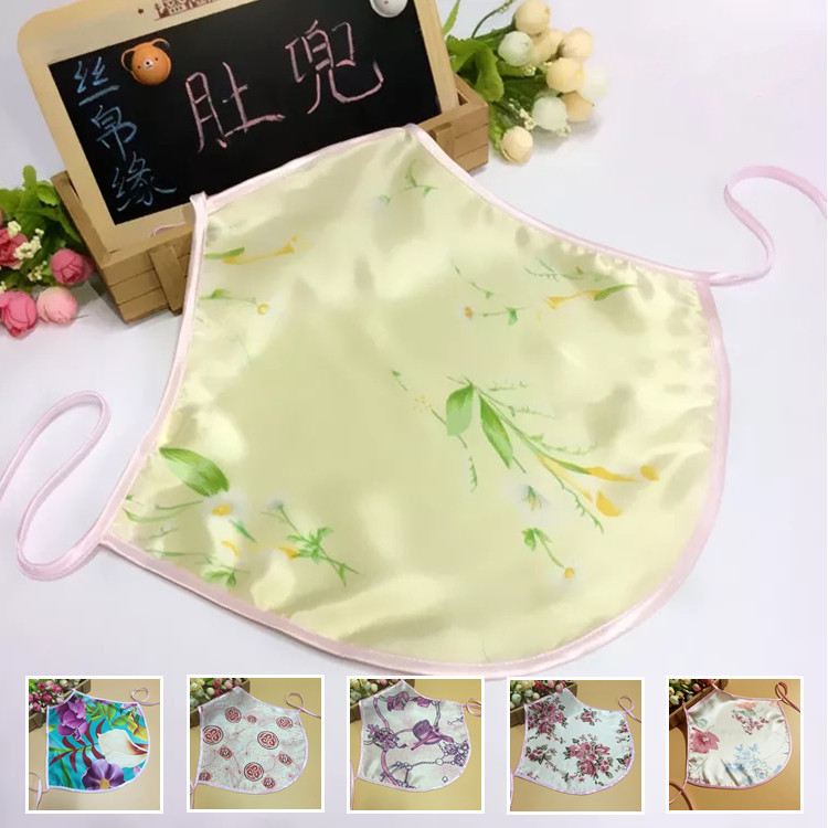 包邮限量色桑蚕丝儿童印花肚兜