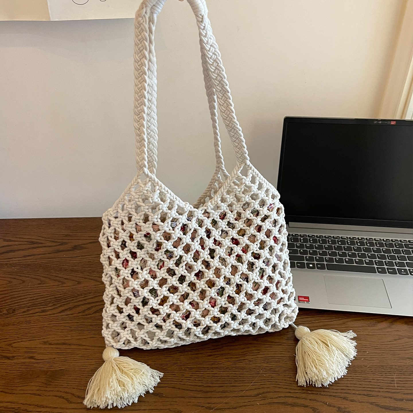 七只布袋 捕梦网~春夏镂空流苏温柔编织包沙滩包韩国东大门单肩包