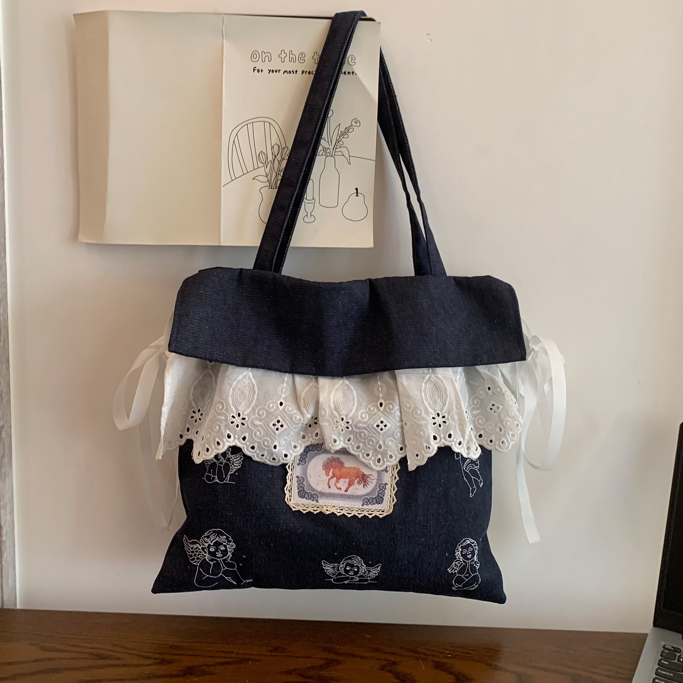 日系牛仔布包袋韩系浪漫ins风法式刺绣单肩帆布包大容量通勤包女,箱包皮具/热销女包/男包,通用款女包,淘宝优惠券,粉丝福利购,淘宝优惠卷