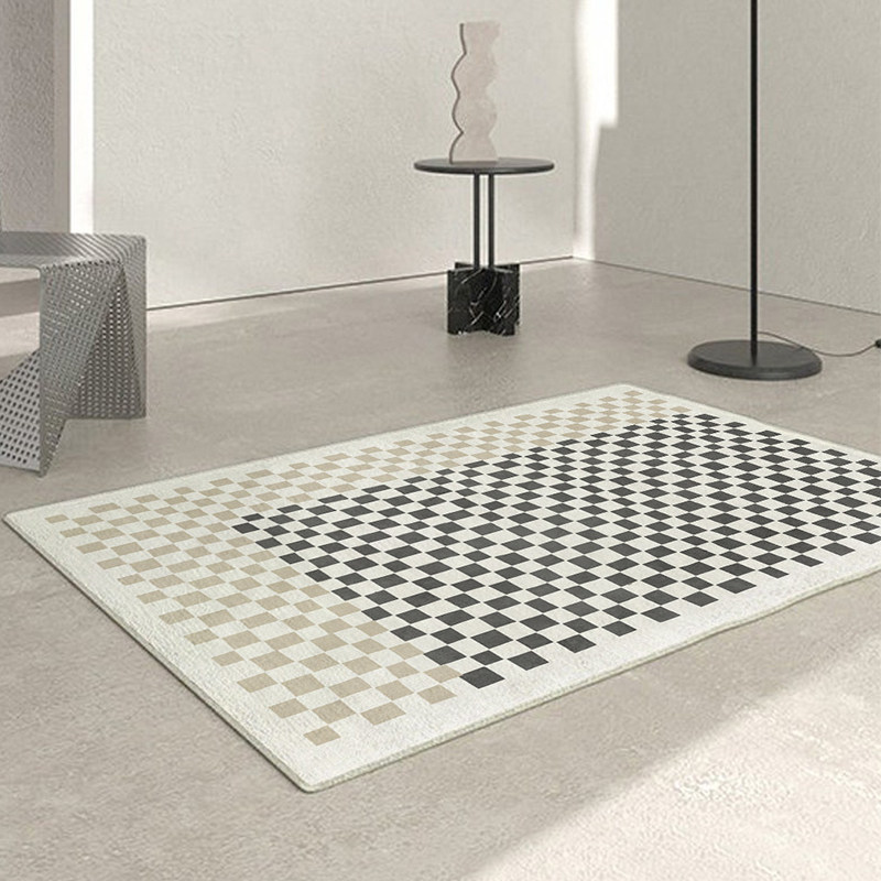 格子地毯客厅现代简约茶几垫轻奢高级感卧室ins风少女房间床边毯